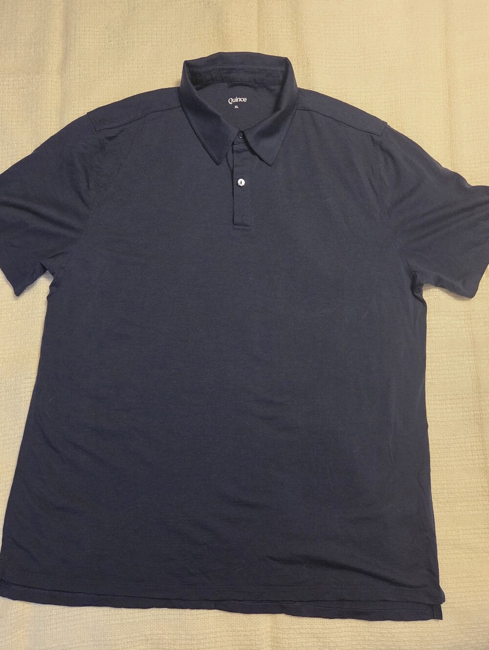 Quince Men's Polo XL Navy Blue Merino Wool Solid - Picture 6 of 11